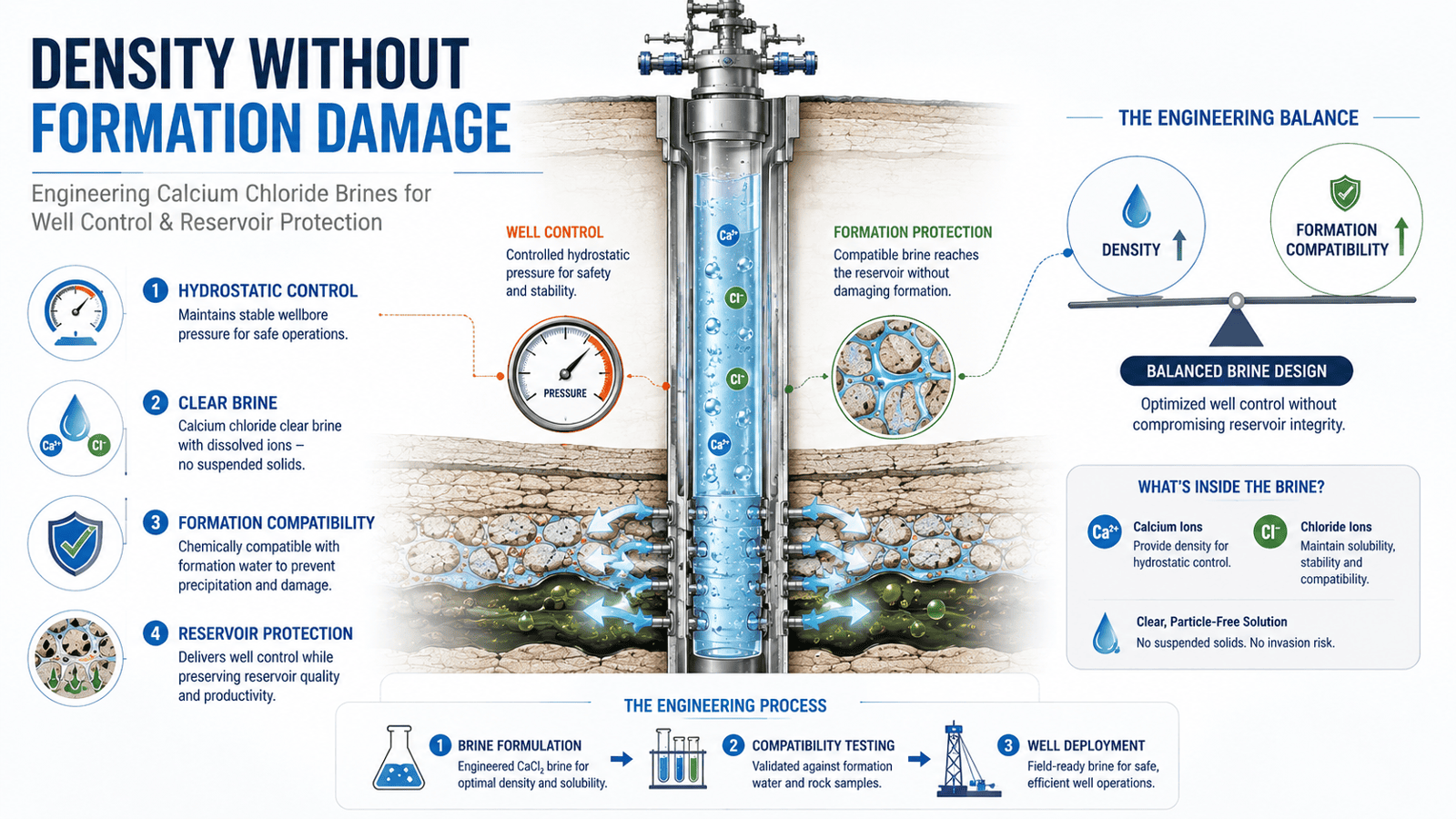 Calcium Chloride Brines: Balancing Density and Formation Compatibility
